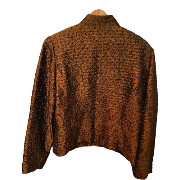 Coldwater Creek Crinkle Quilted Jacket Copper Petite Medium NWOT - Picture 3 of 8